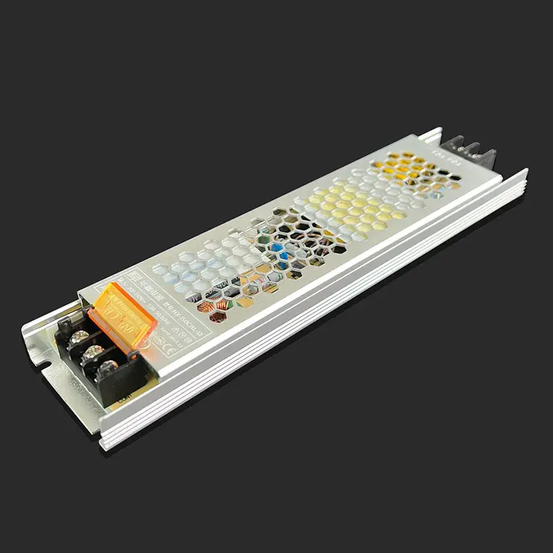 DC 12 V 12,5 A Lichtkasten-Netzteil 12 VDC 150 Watt, schwarzes Gehäuse Schlankes 12-V-LED-Beleuchtungs-Netzteil